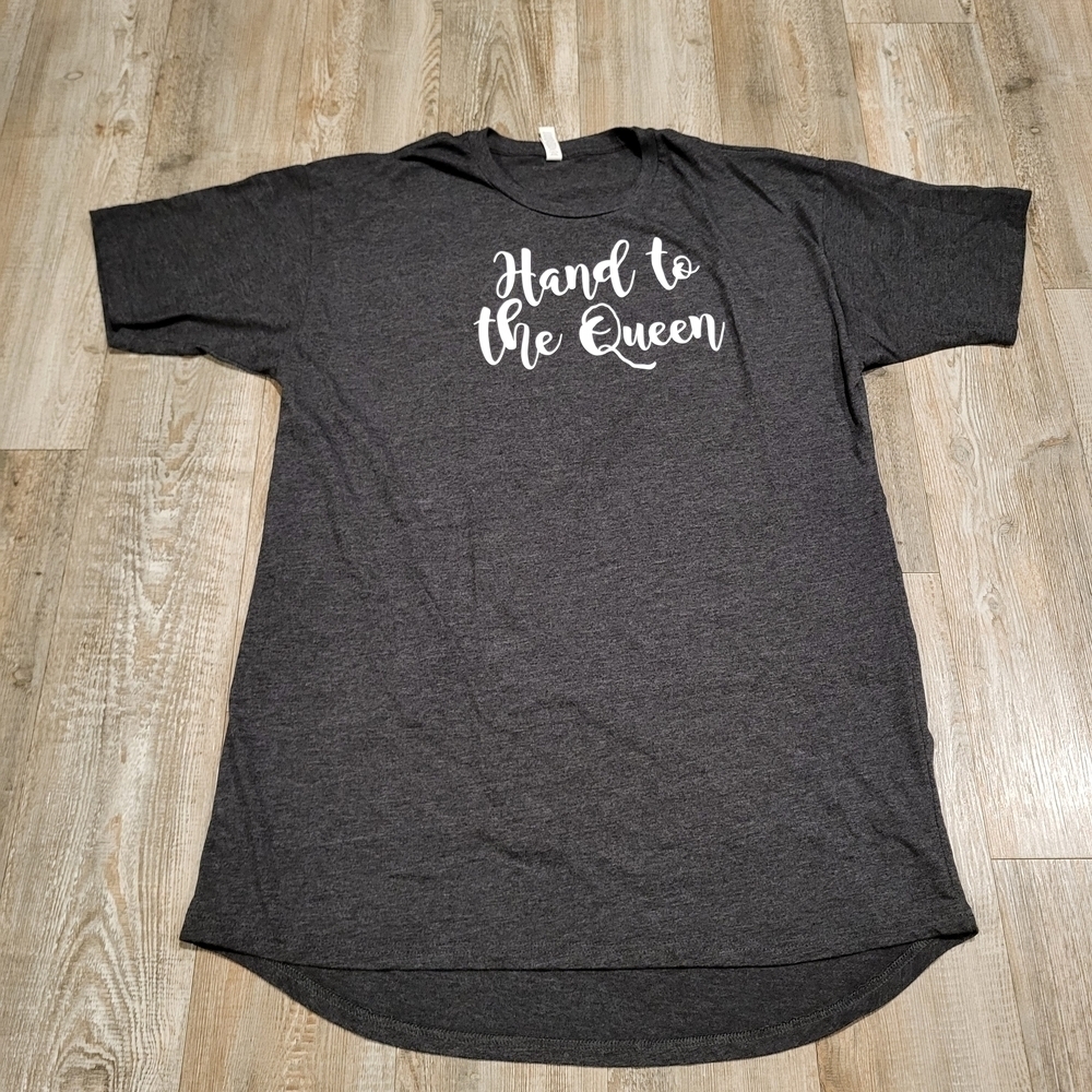 Canvas Heathered Charcoal Grey Hand to the Bride Graphic Print T-Shirt Womens XL
